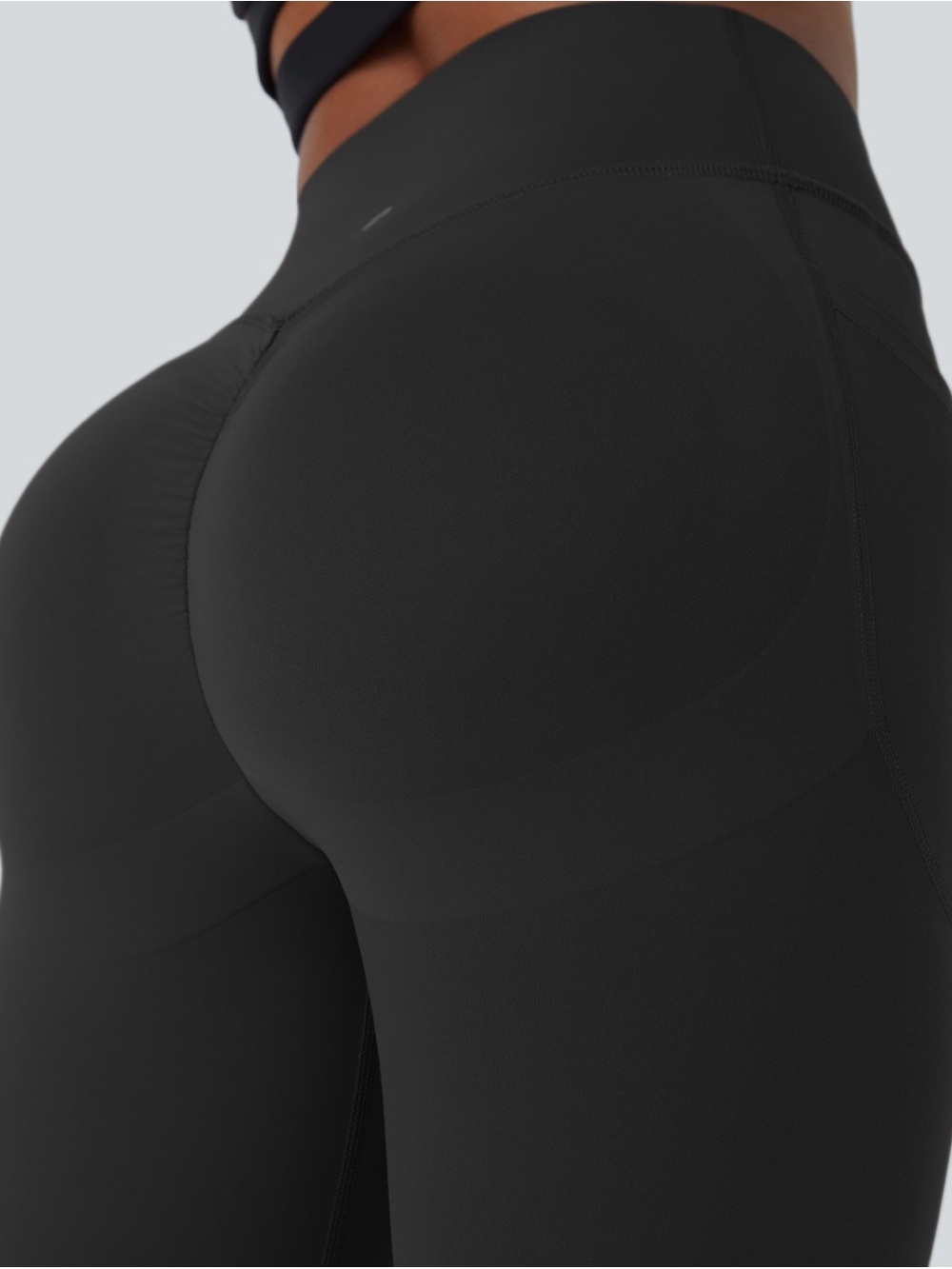 Halara High-Waist Black Sculpting Leggings with Contour Stitching Pocket NWT XL